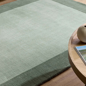 Borders Wool Rug Sage Green