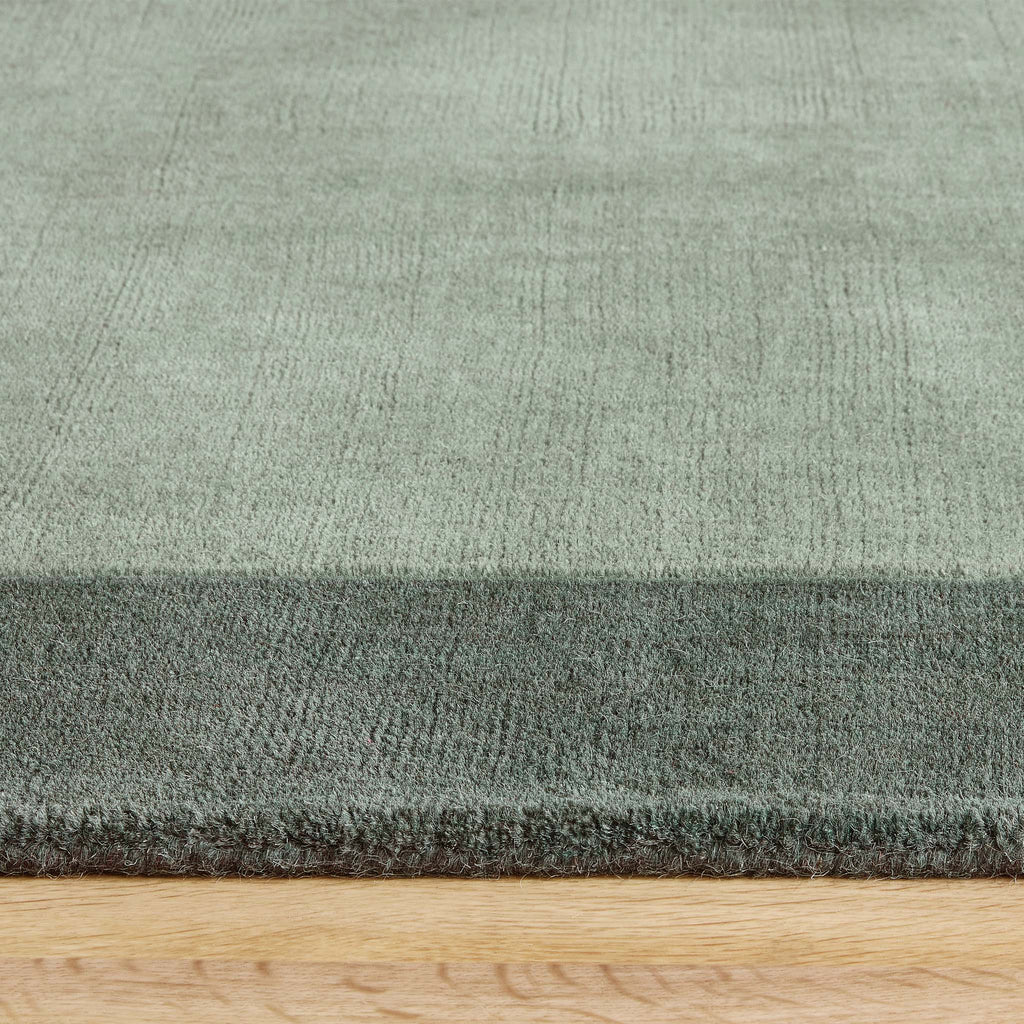 Borders Wool Rug Sage Green