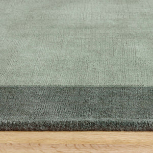 Borders Wool Rug Sage Green
