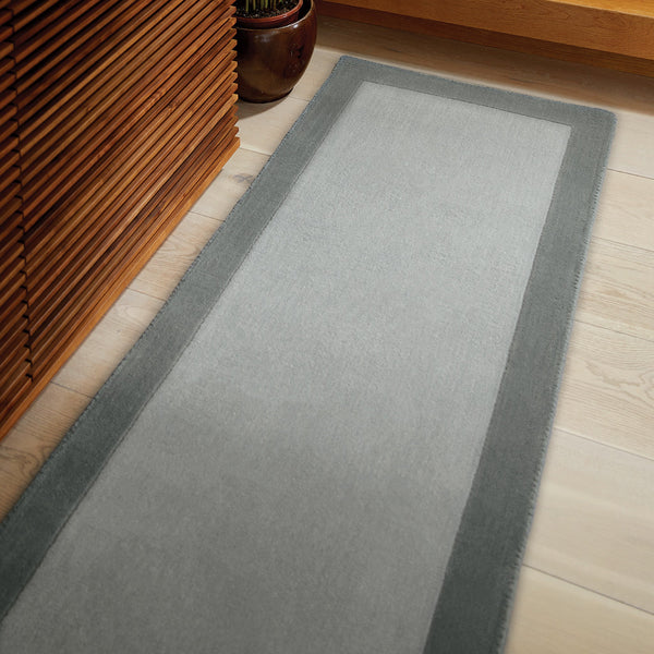 Borders Wool Rug Grey 2