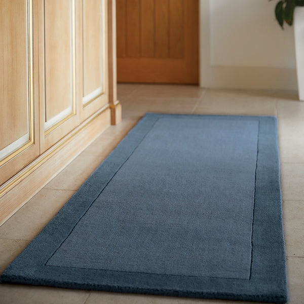 Borders Wool Rug Navy 3