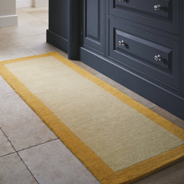 Borders Wool Rug Ochre 3