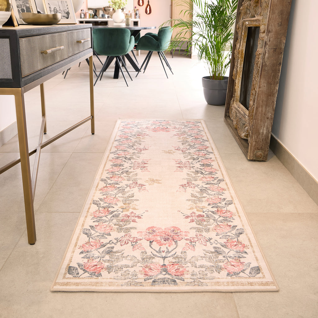 Hug Rug Botanical Border Washable Kitchen Runner