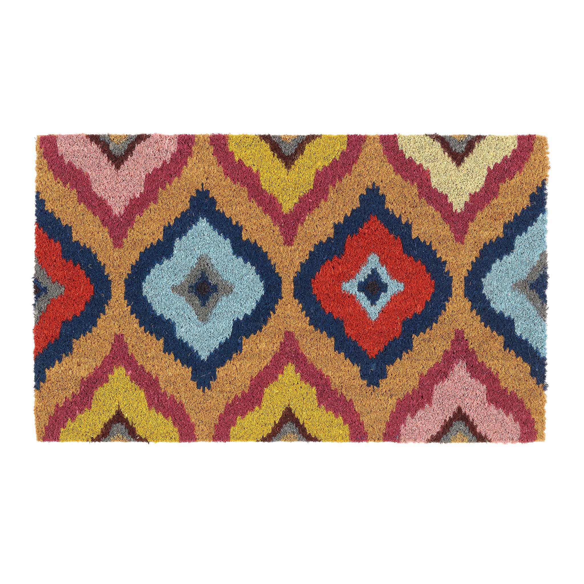 Bright Ikat Coir Doormat 1