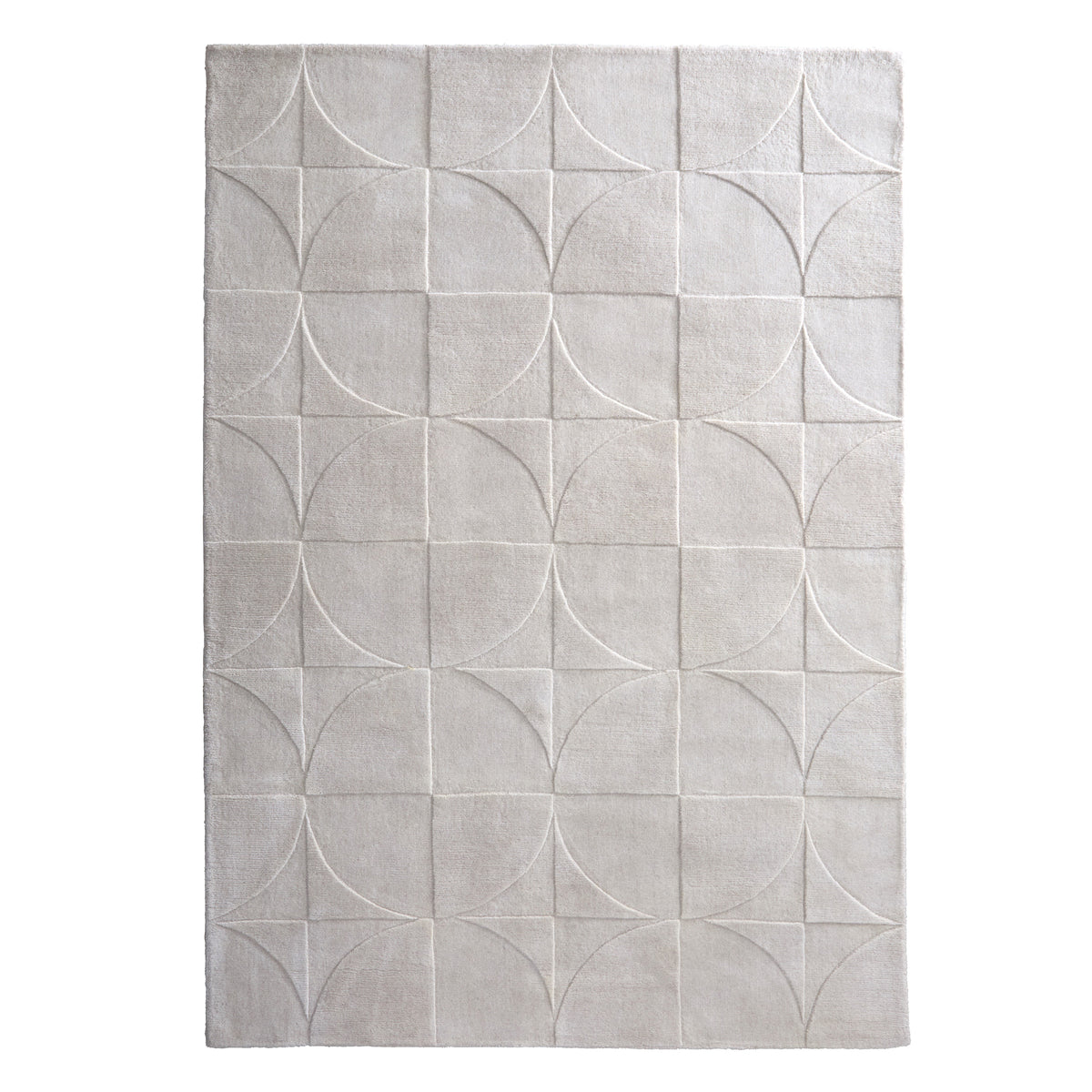 Cream Pattern Entry Rug Penny Rug Cream Rug | Geometric Hand-Tufted Rug | Hug Rug