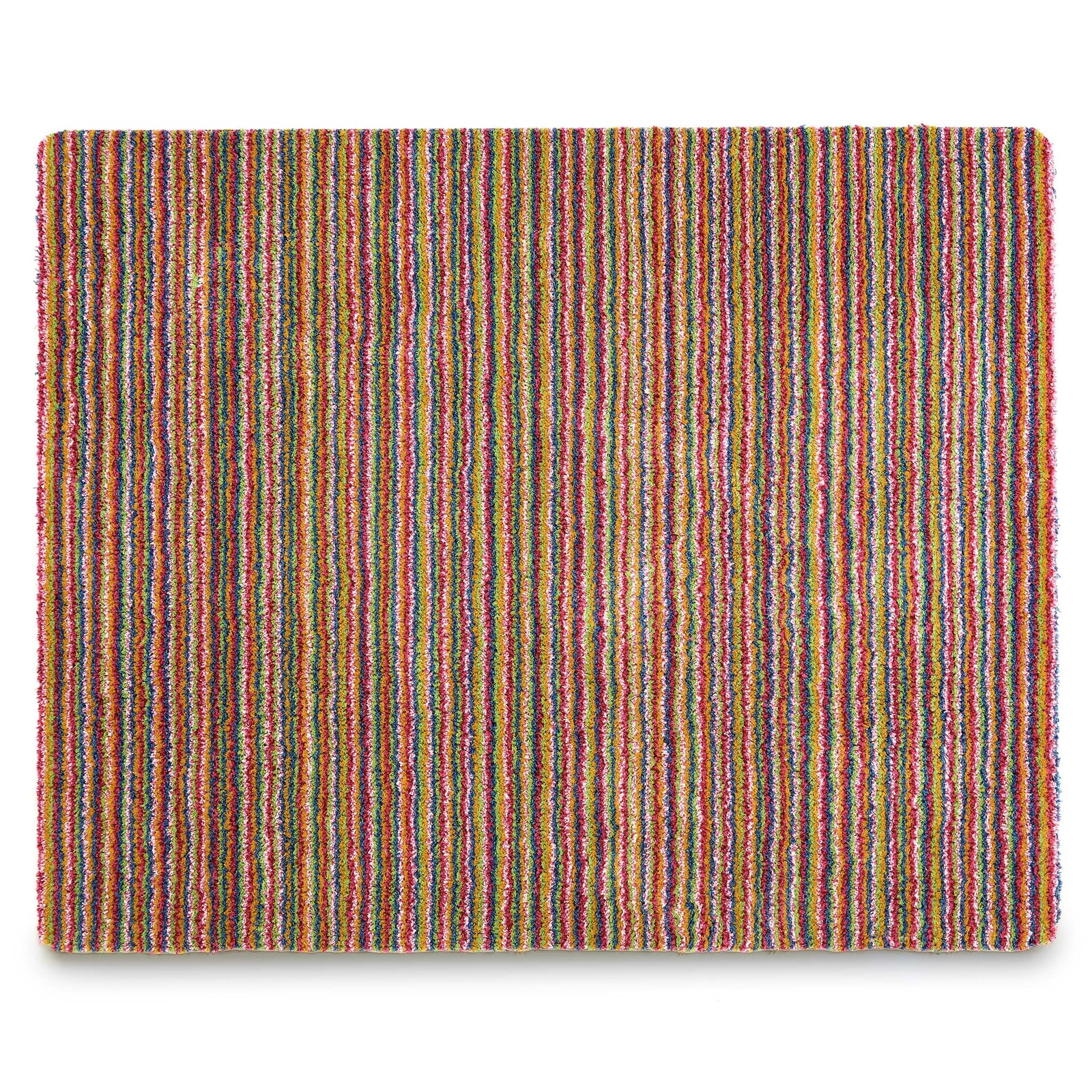 Candy Bright Doormat - a 100% recycled material doormat featuring a colourful  striped pattern. 