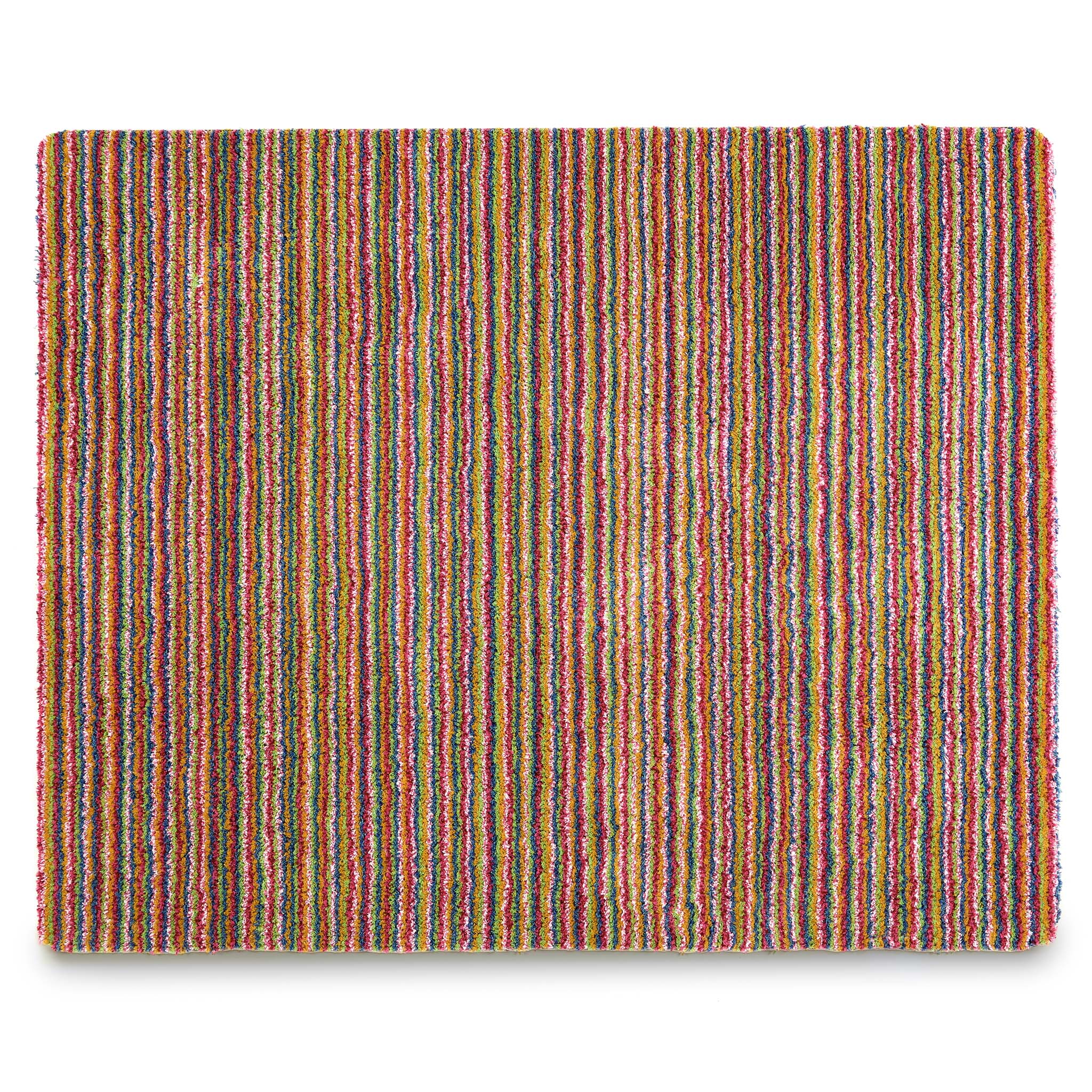 Candy Bright Doormat - a 100% recycled material doormat featuring a colourful  striped pattern. 