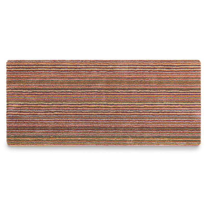 Candy Bright Runner - a 100% recycled material runner featuring a colourful striped pattern.
