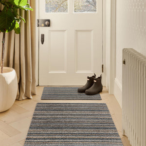 Ribbon Grey Striped Washable Doormat