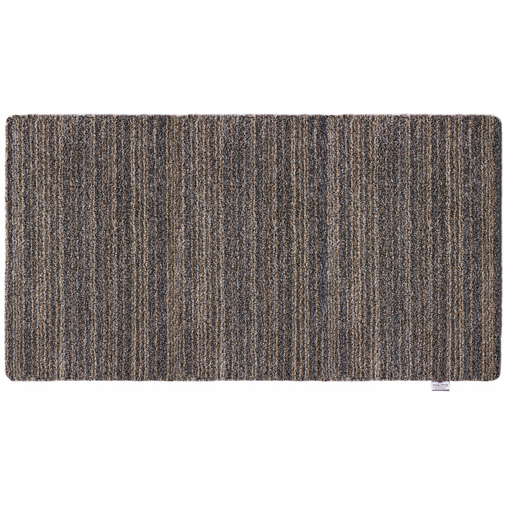 Candy Slate Stripe Washable Runner with a grey striped design.