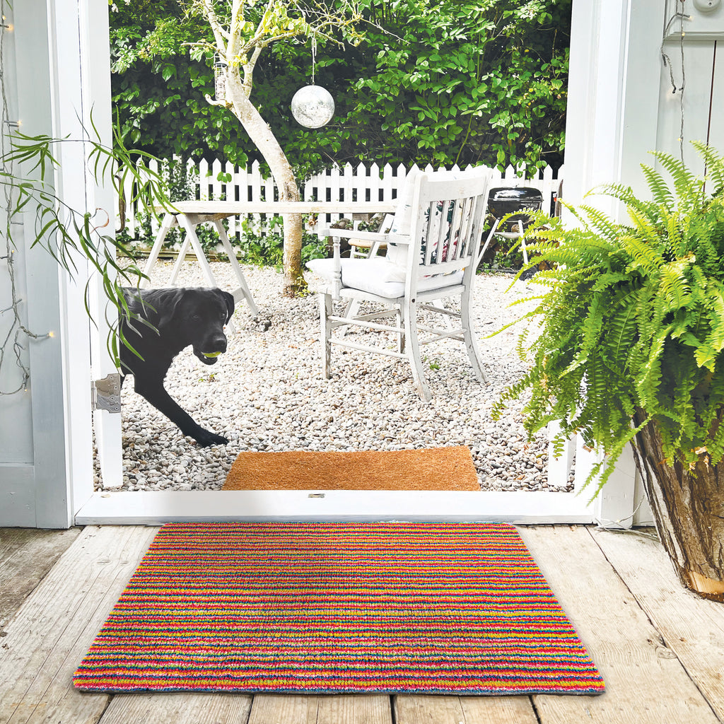 Candy Bright Stripe Washable Doormat