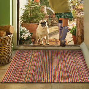 Candy Bright Stripe Washable Doormat