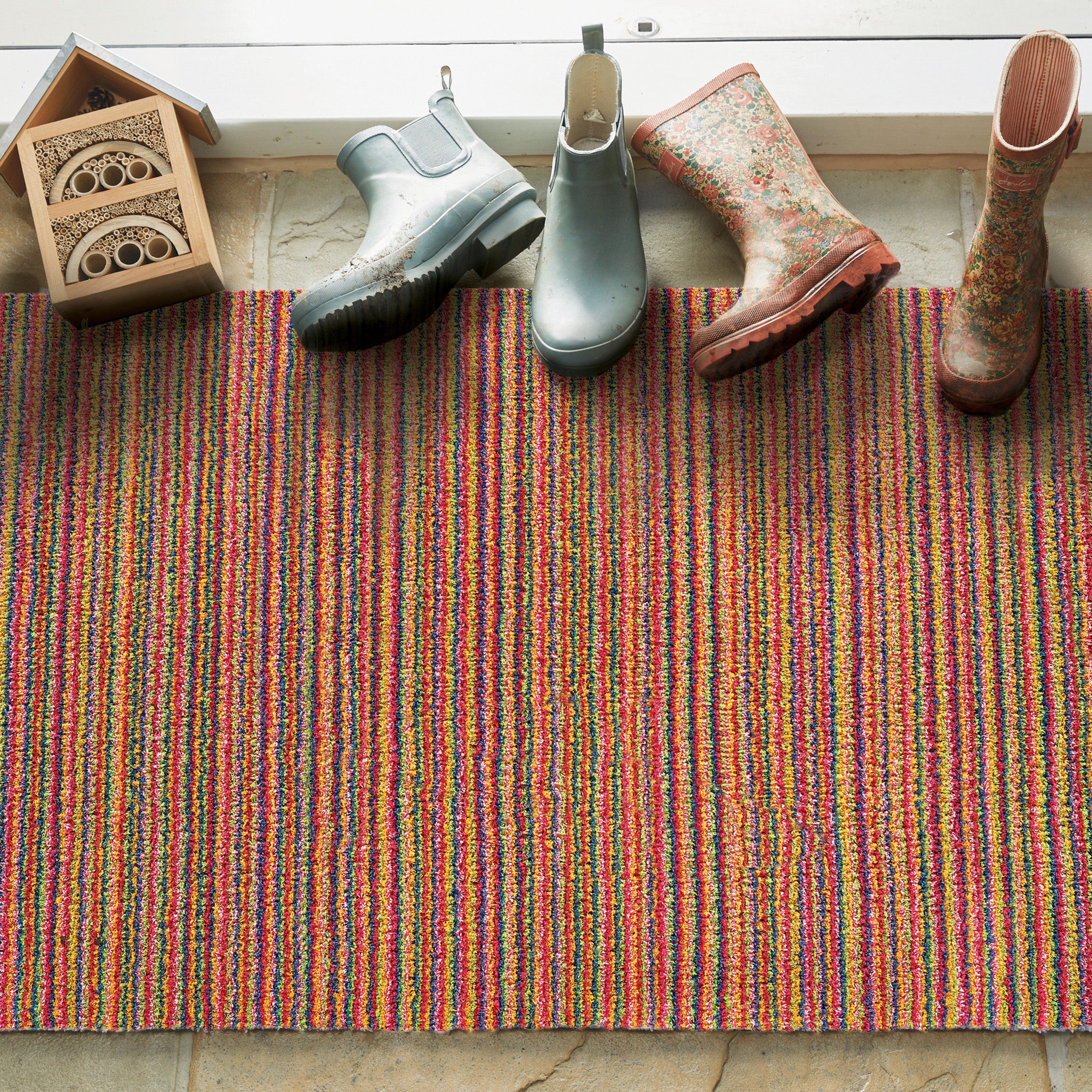 Candy Bright Stripe Washable Doormat