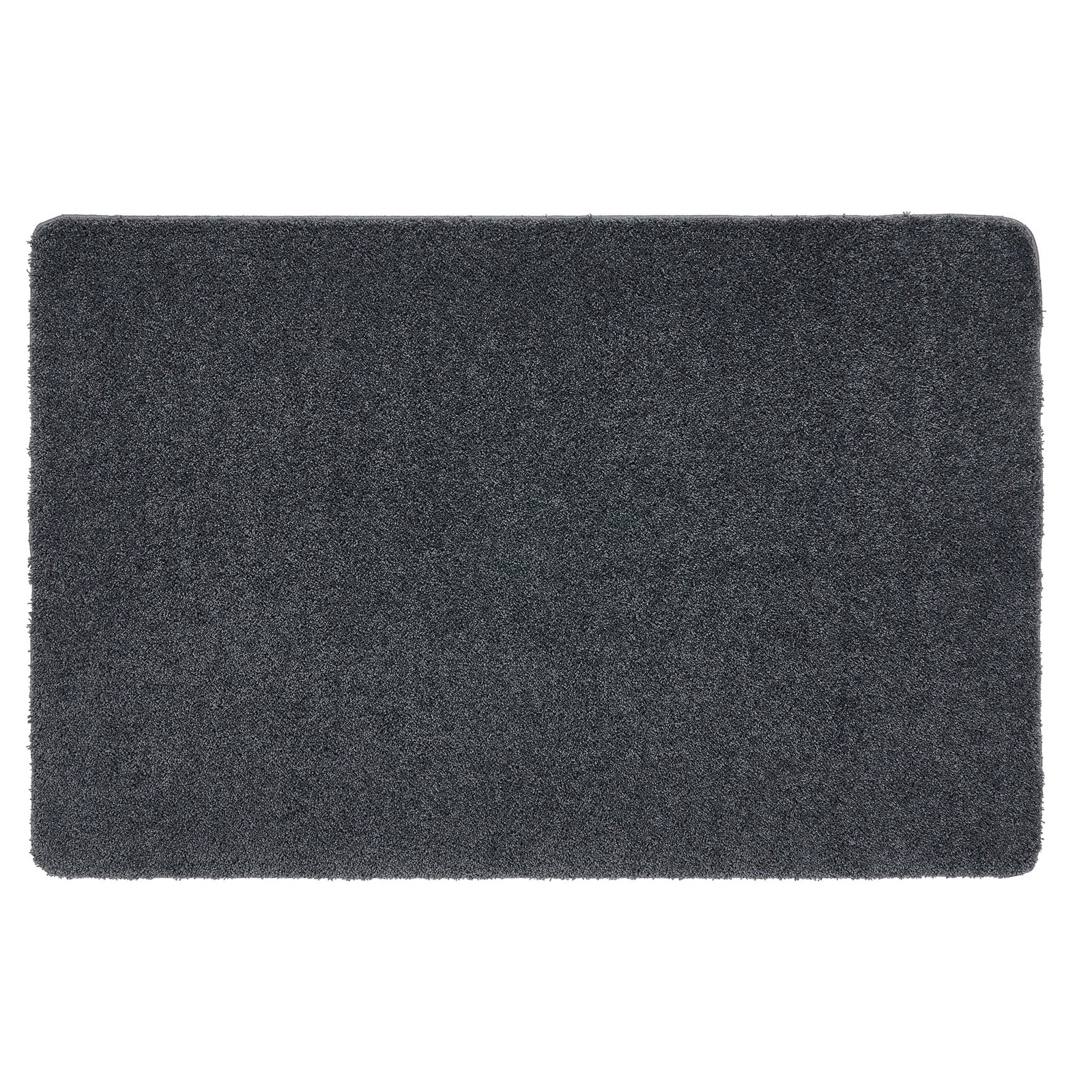 Charcoal Washable Rug in a solid dark grey colour, fully machine washable.