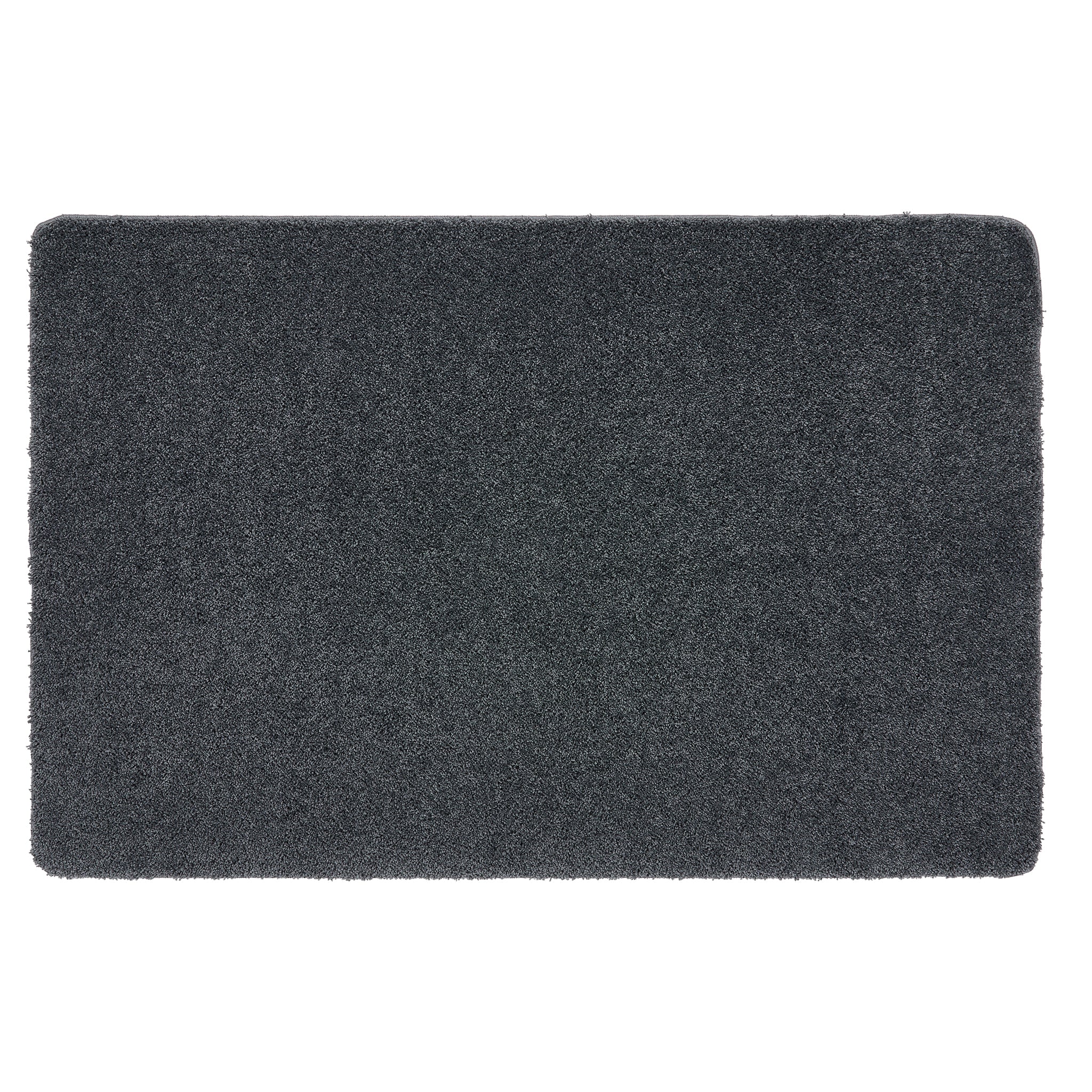 Charcoal Washable Rug in a solid dark grey colour, fully machine washable.