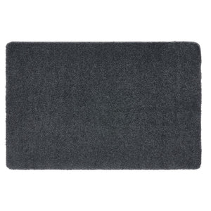 Charcoal Washable Rug in a solid dark grey colour, fully machine washable.