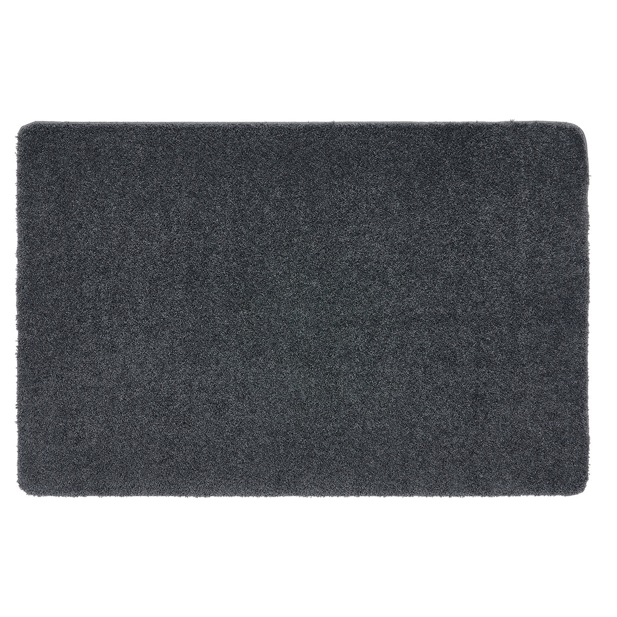 Charcoal Washable Rug in a solid dark grey colour, fully machine washable.