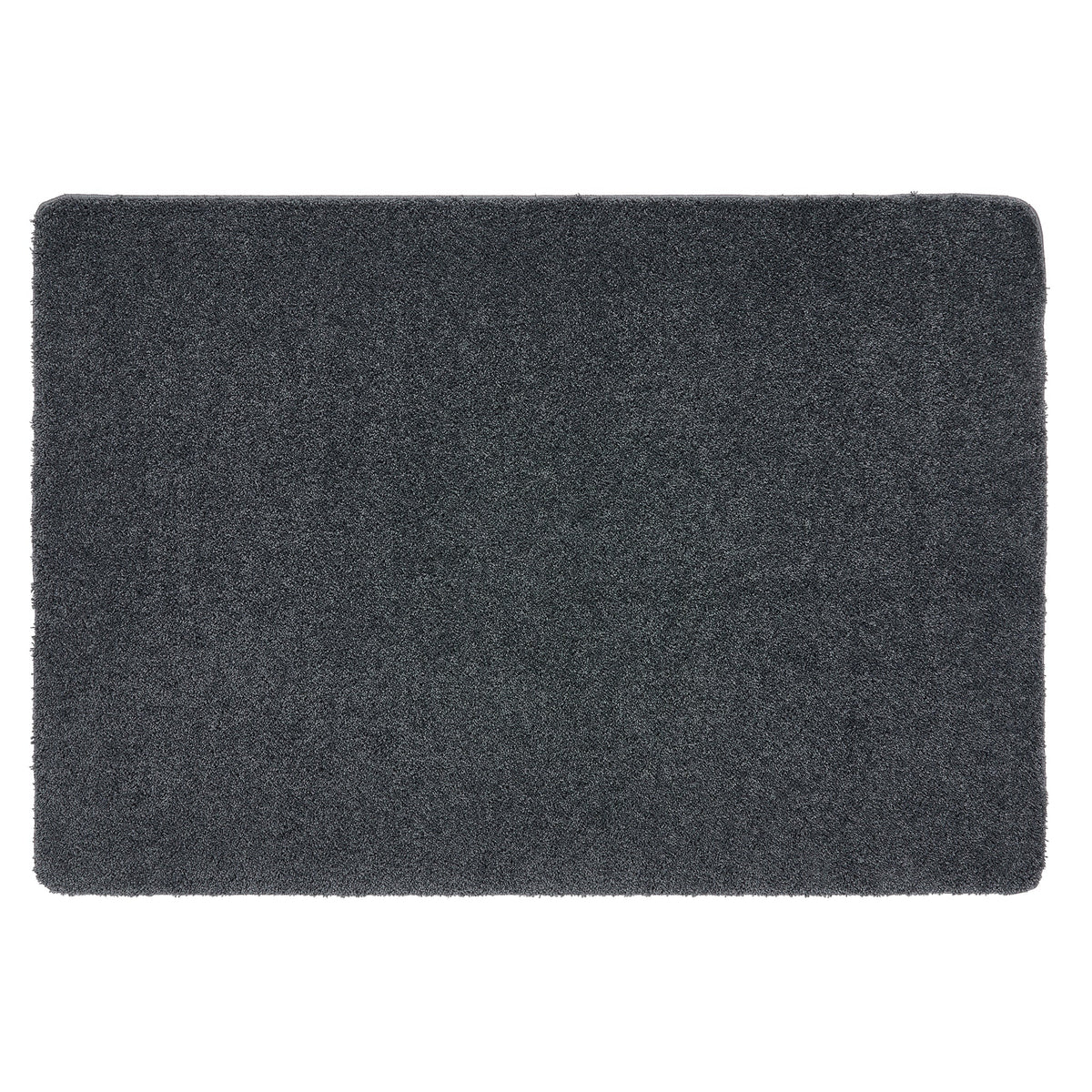 Charcoal Washable Rug in a solid dark grey colour, fully machine washable.