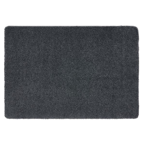 Charcoal Washable Rug in a solid dark grey colour, fully machine washable.