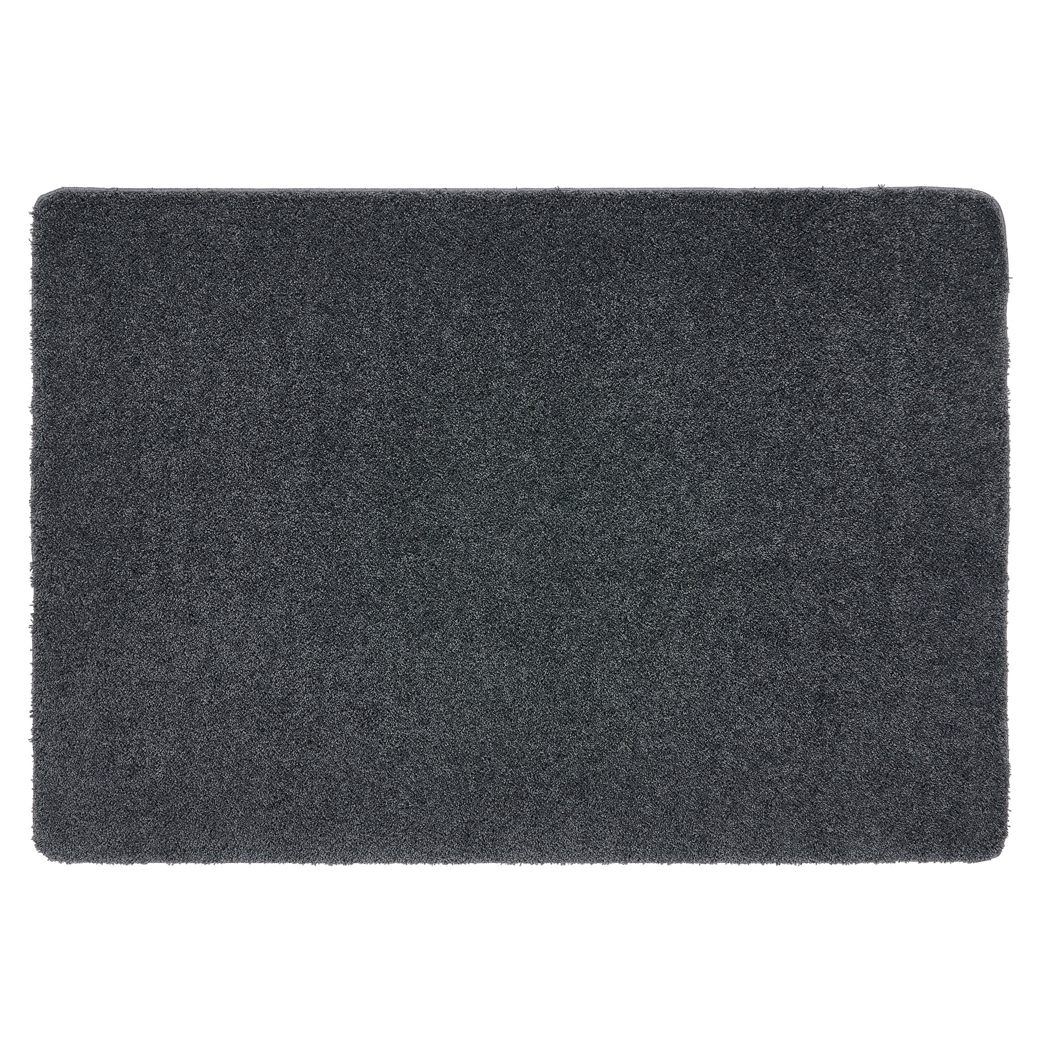 Charcoal Washable Rug in a solid dark grey colour, fully machine washable.