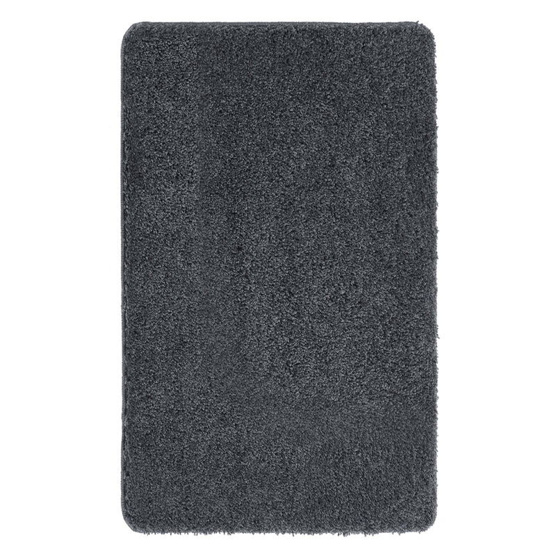 Charcoal Washable Rug in a solid dark grey colour, fully machine washable.