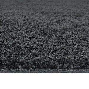 Charcoal Washable Rug in a solid dark grey colour, fully machine washable.