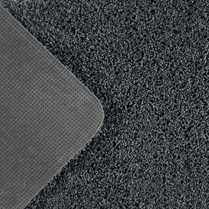 Charcoal Washable Rug in a solid dark grey colour, fully machine washable.