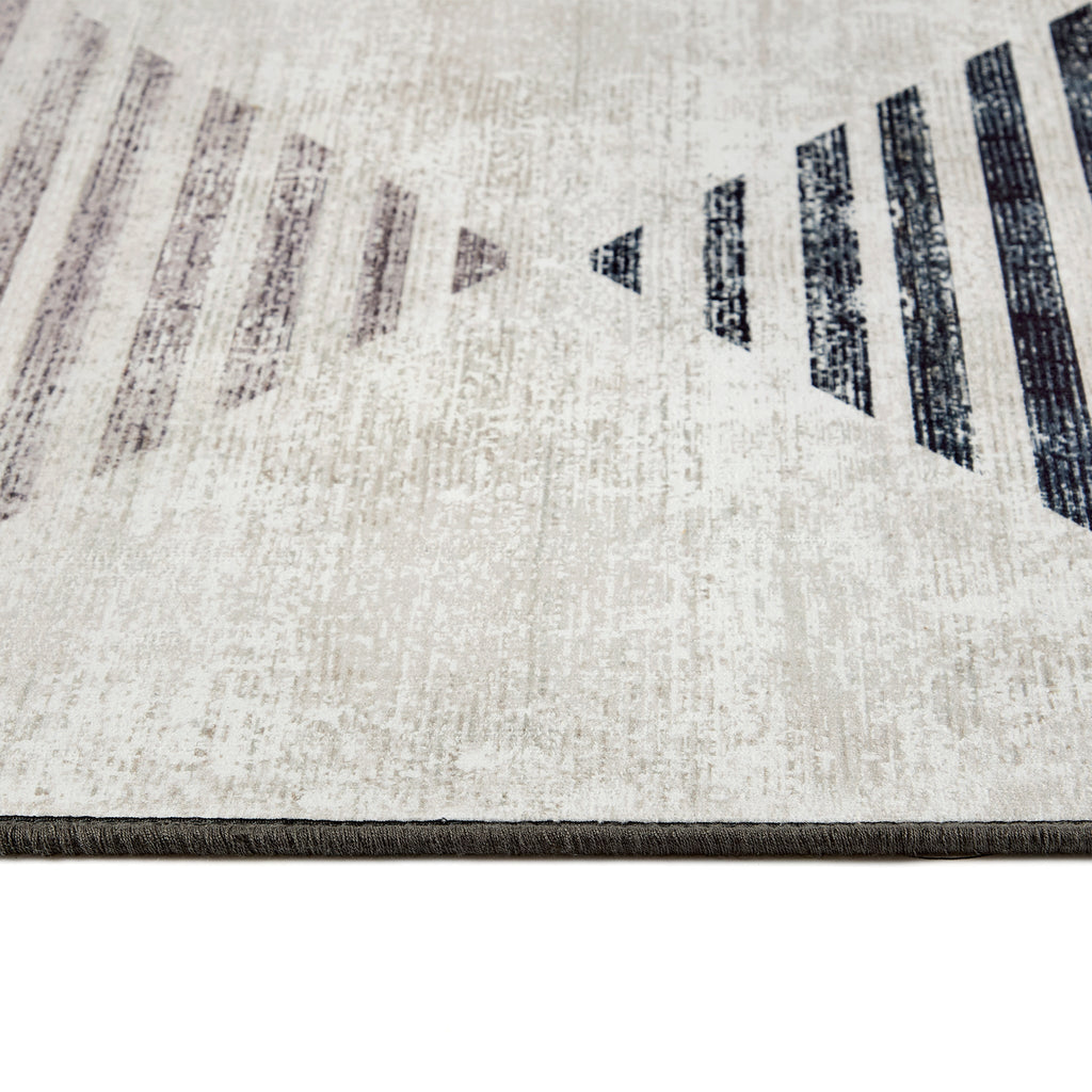 Hug Rug Chevron Charcoal Washable Rug  Texture Close Up