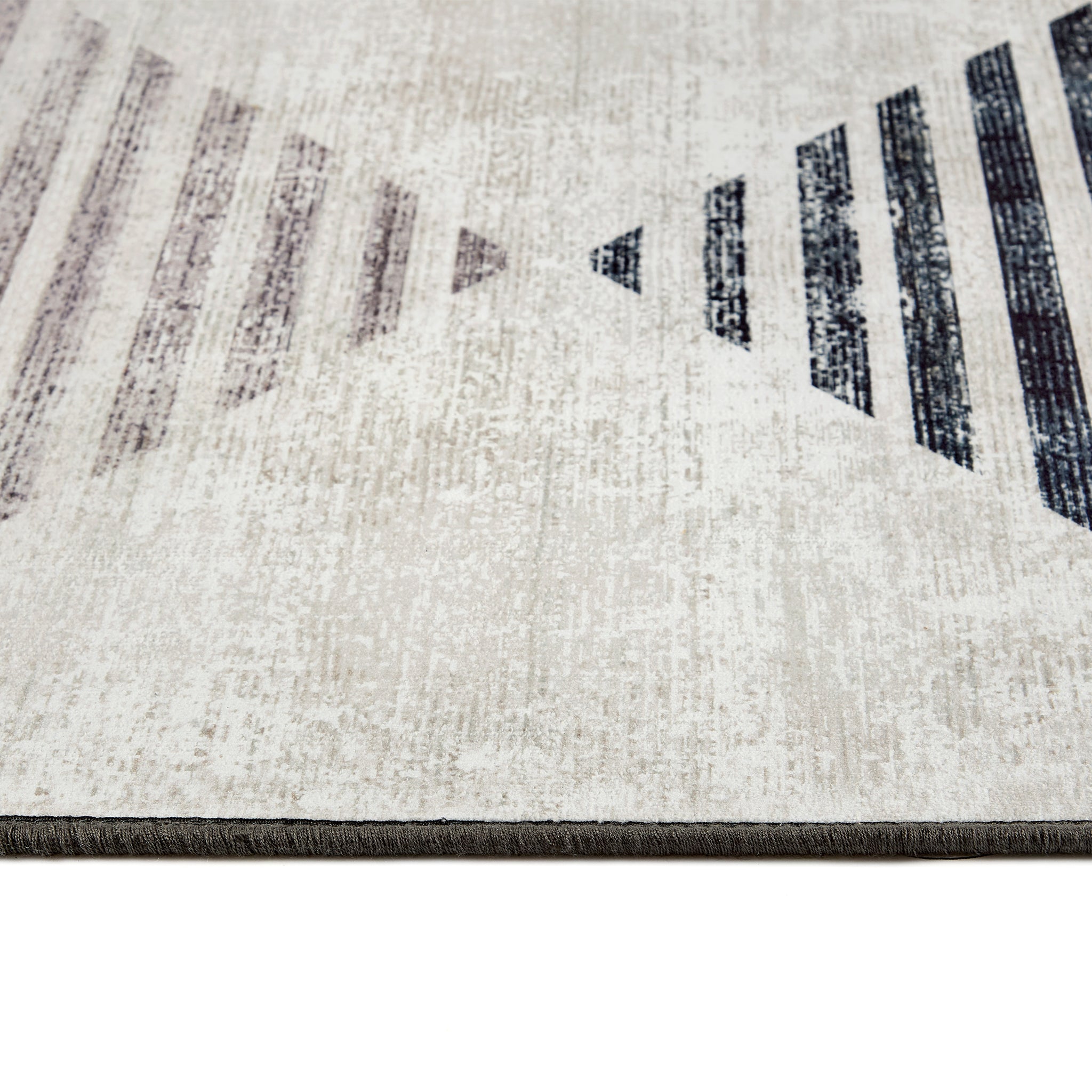 Hug Rug Chevron Charcoal Washable Rug  Texture Close Up