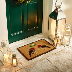 Christmas Robins Coir Doormat