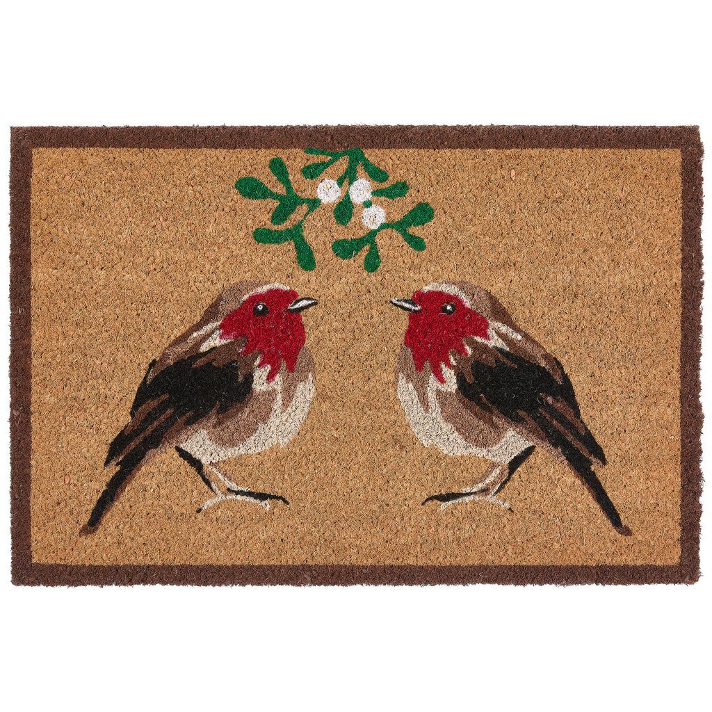 Christmas Robins Coir Doormat