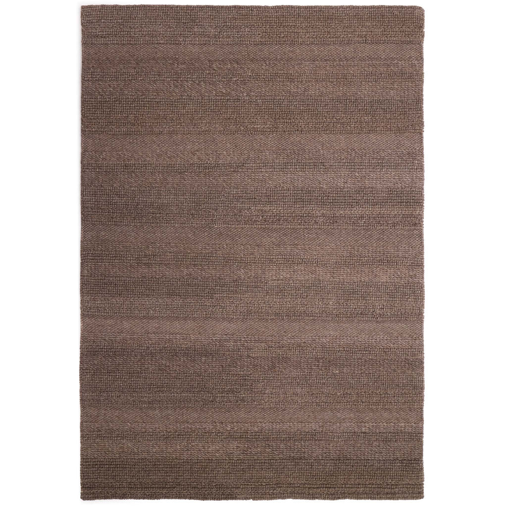 Chunky Knit Rug Brown- 100% wool rug featuring a knitted pattern in brown.