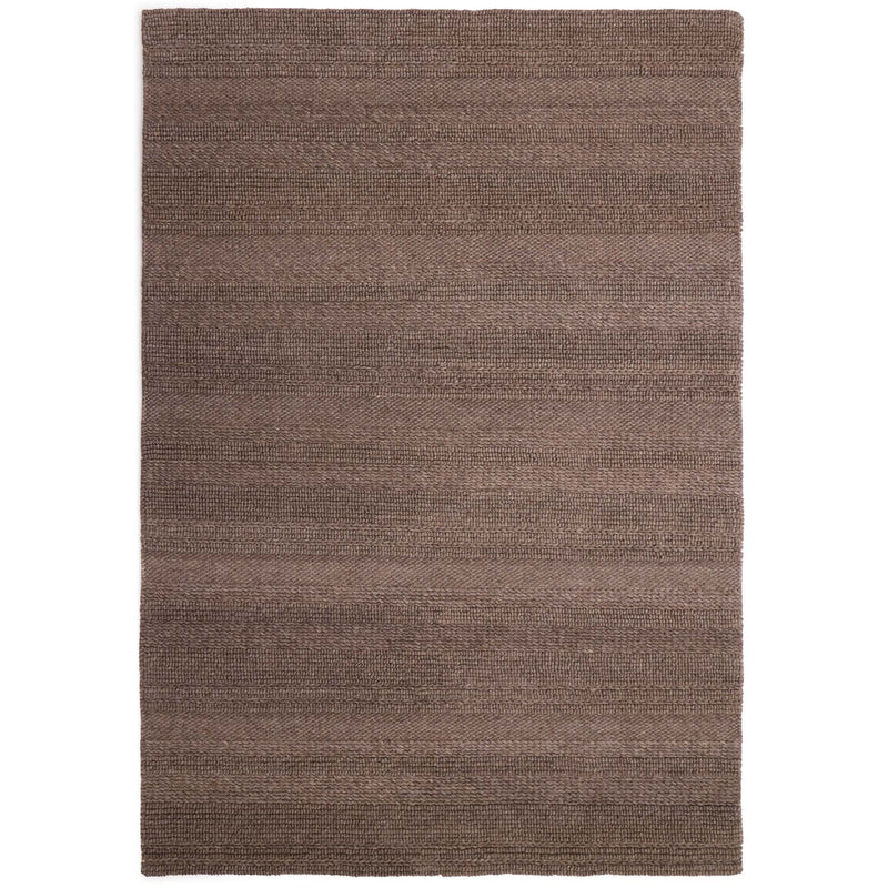 Chunky Knit Rug Brown- 100% wool rug featuring a knitted pattern in brown.