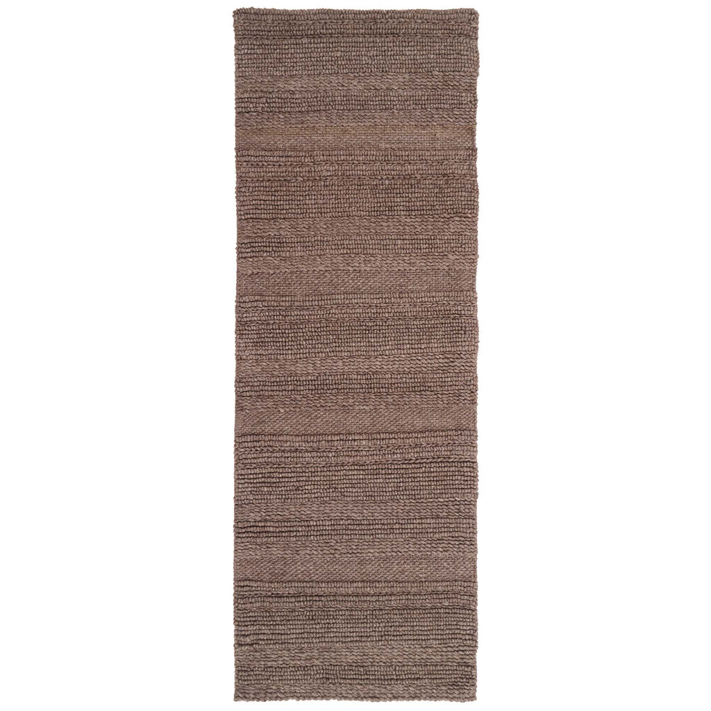 Chunky Knit Brown Runner. Made from 100% wiil featuring a textured pattern.