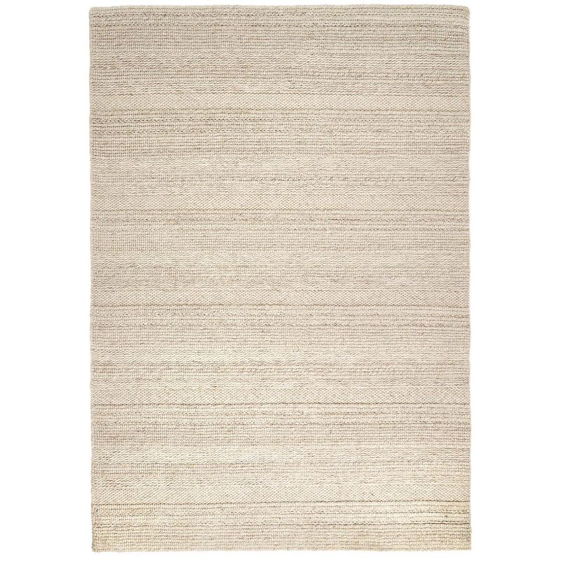 Chunky Knit Cream Wool Rug with a knitted pattern design.