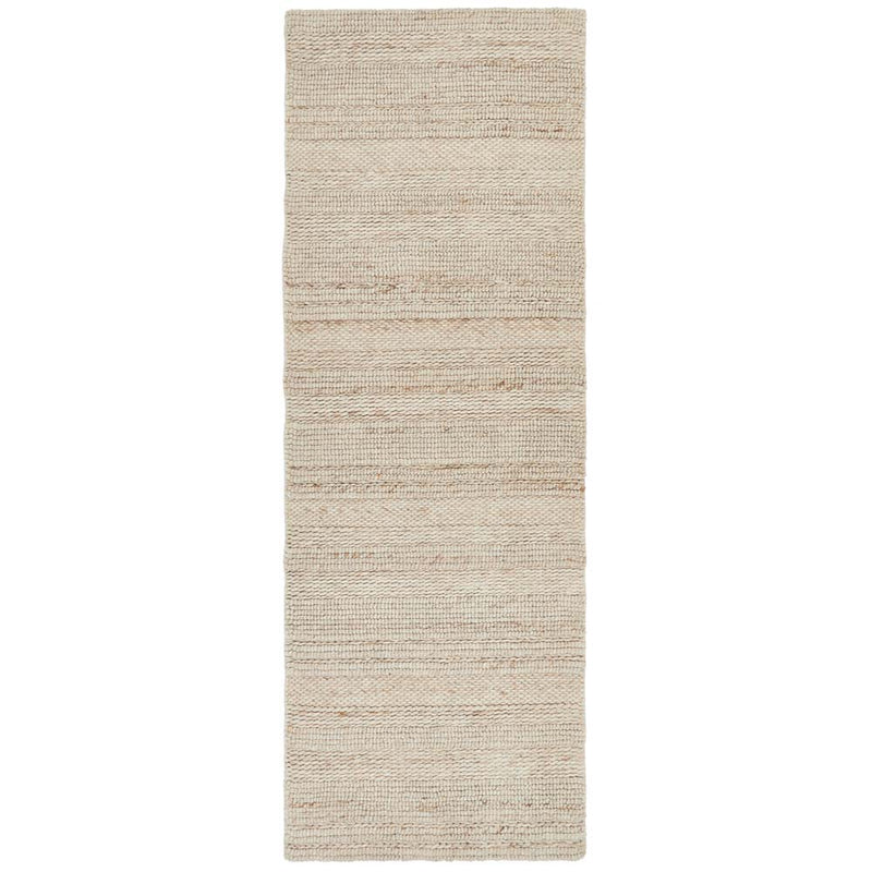 Chunky Knit Cream Wool Runner with a knitted pattern design.