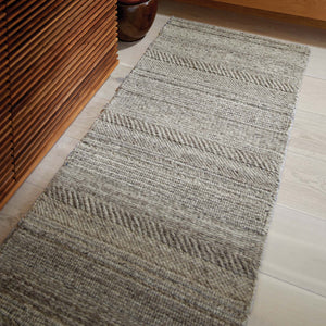Chunky Knit Rug Runner Grey/Natural