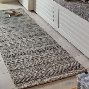 Chunky Knit Rug Runner Grey/Natural