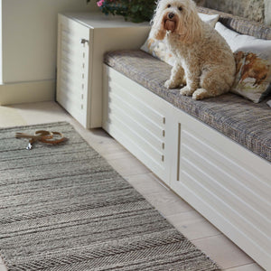 Chunky Knit Rug Runner Grey/Natural