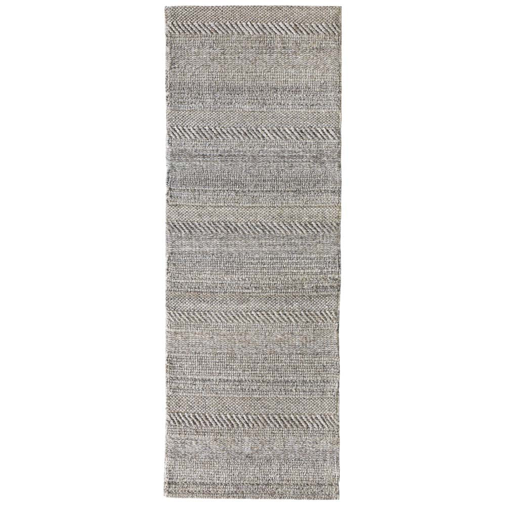 Grey Colored Rug Runner Chunky Knit Grey & Natural Wool Runner | Cosy Wool Runner | Hug Rug
