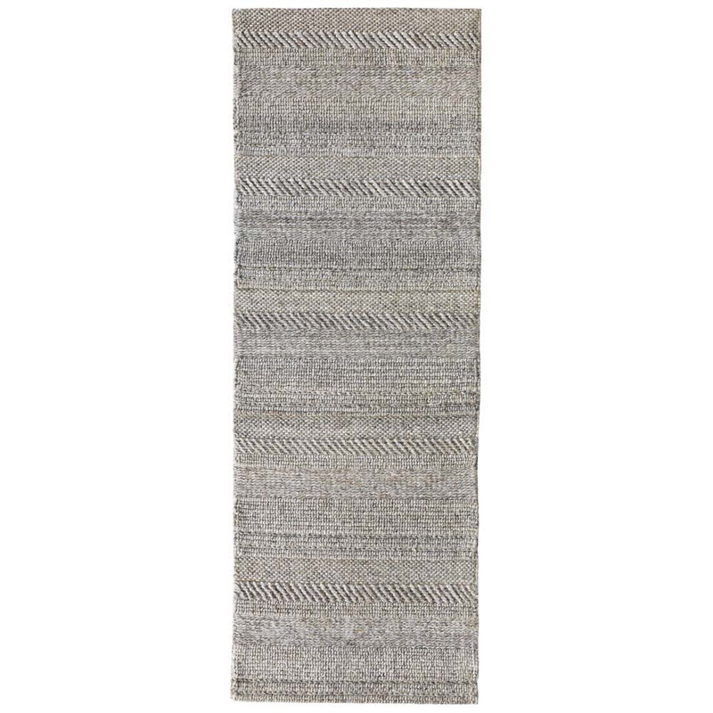 Chunky Knit Grey Wool Runner with a knitted pattern design.