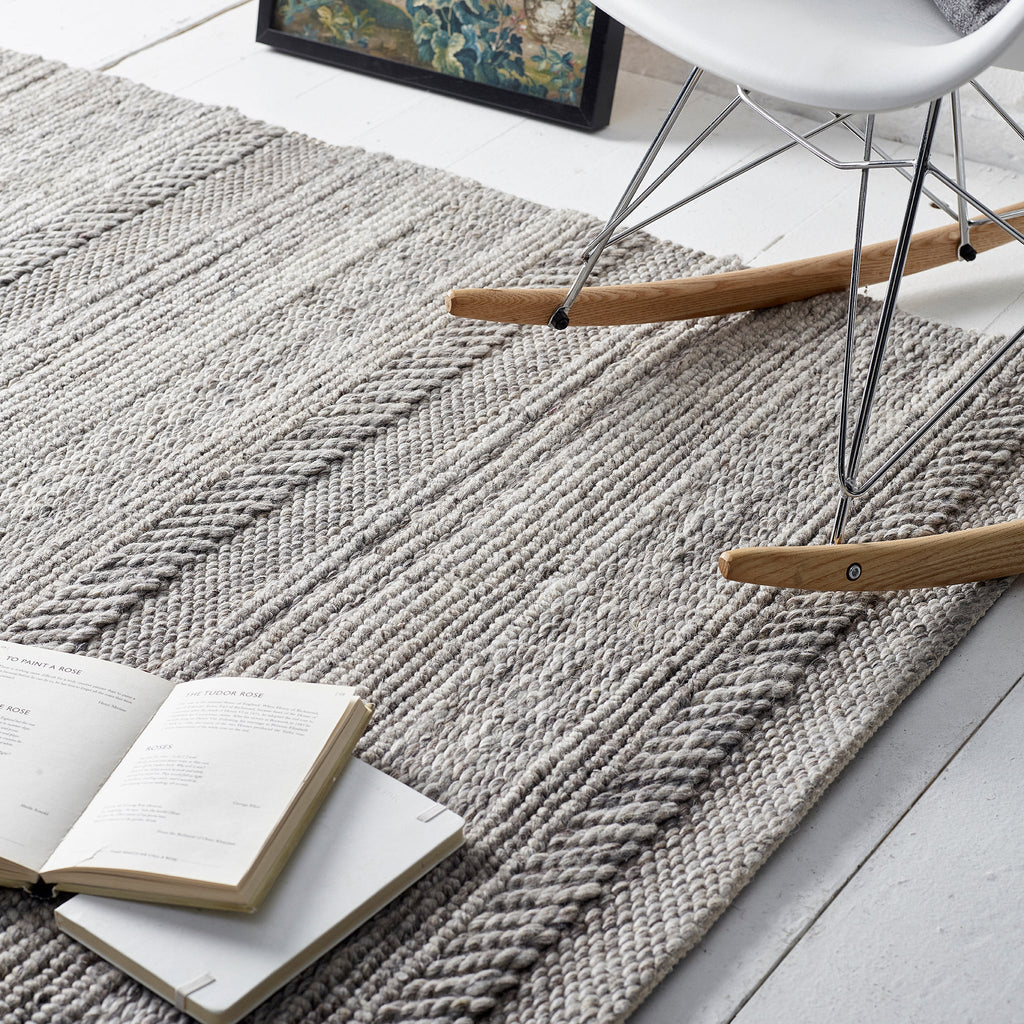 Chunky Knit Rug Grey/Natural 4