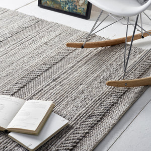 Chunky Knit Rug Grey/Natural 4