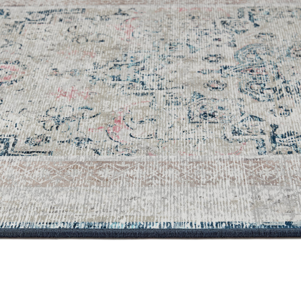 Hug Rug Classical Blue Washable Rug Texture Close Up
