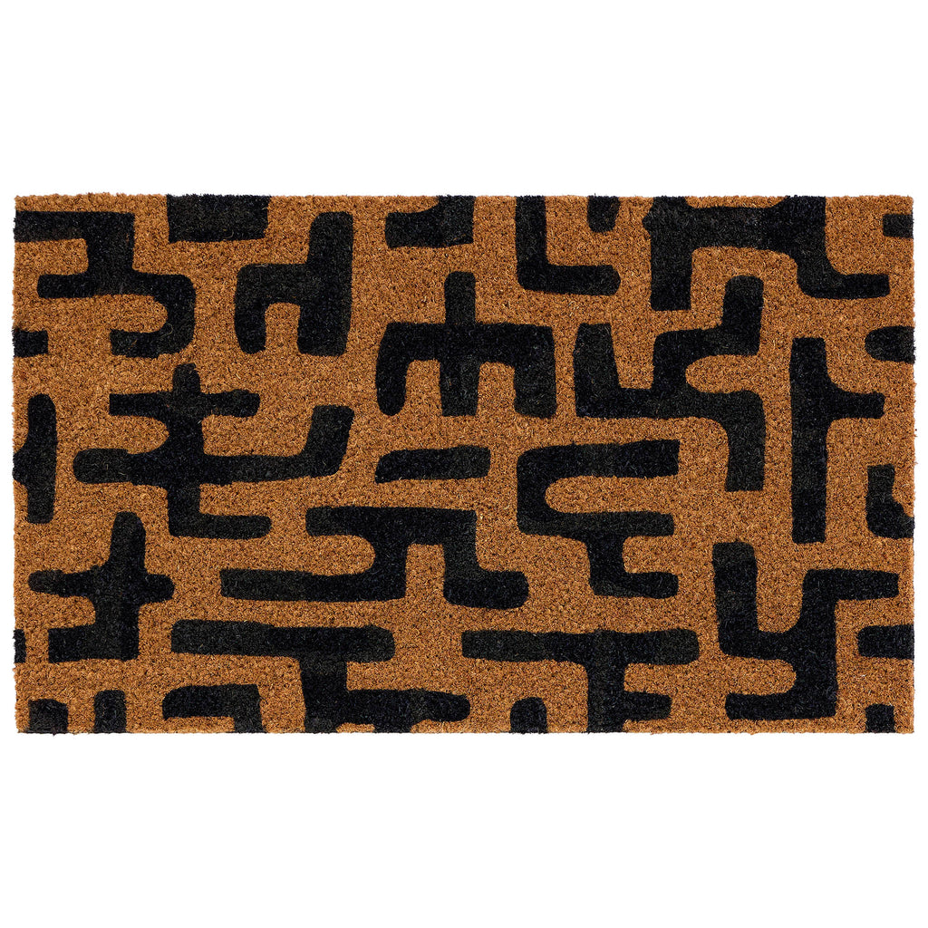 Abstract Maze Coir Doormat- made from 100% coconut husk fibres with an eco-friendly backing.
