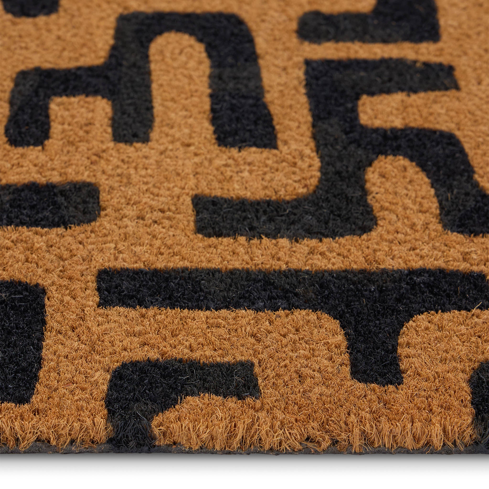 Abstract Maze Coir Doormat- made from 100% coconut husk fibres with an eco-friendly backing.