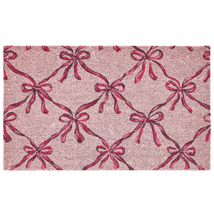 Blush Bows Coir Doormat- made from 100% coconut husk fibres with an eco-friendly backing.