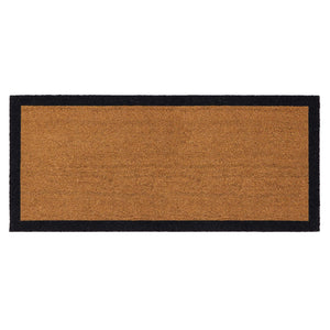 Printed Coir Border Black Runner. Made from eco-friendly materials featuring a black border. 