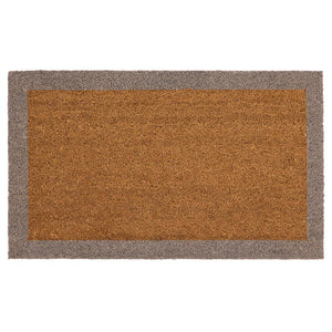 Taupe Border Coir Doormat- made from 100% coconut husk fibres with an eco-friendly backing.