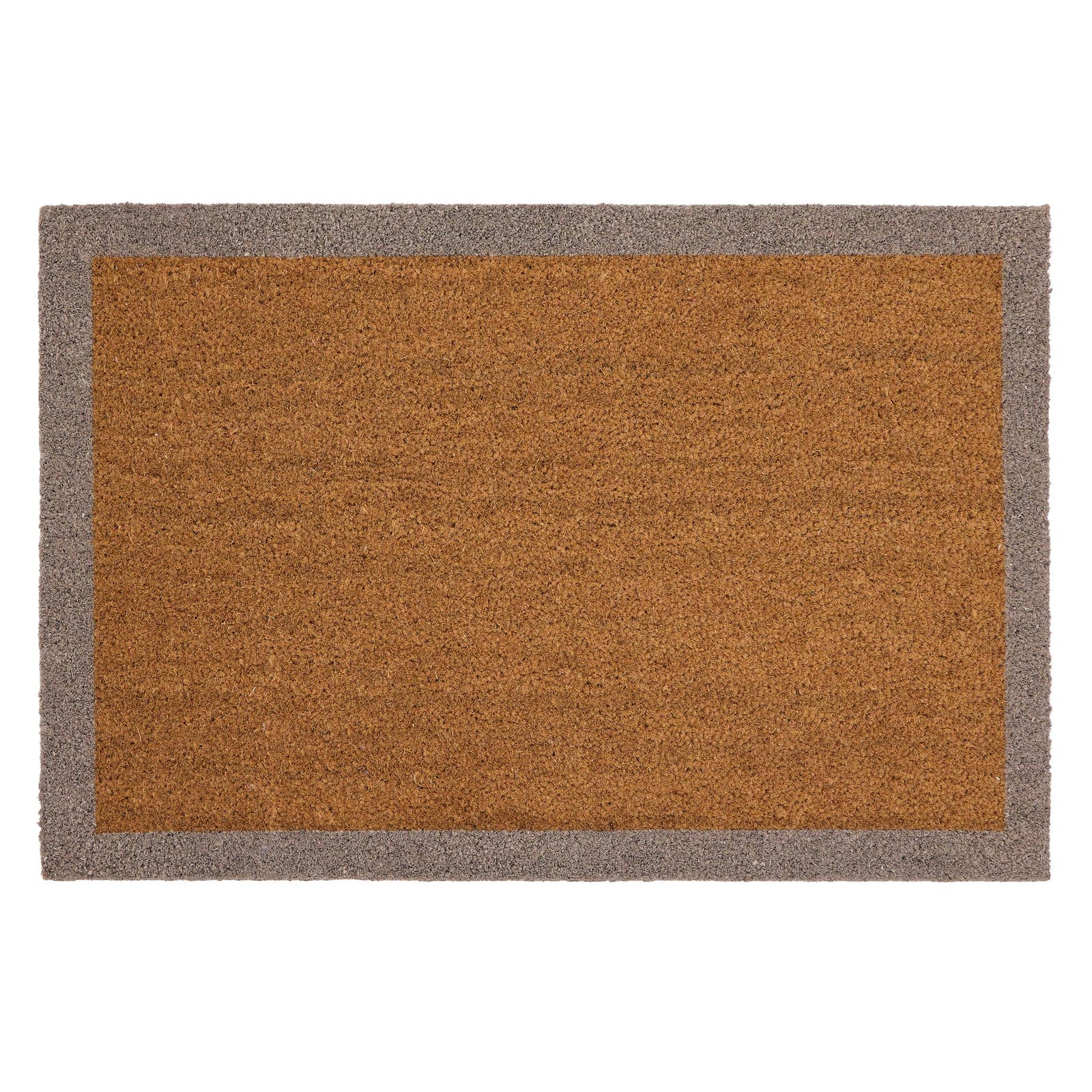 Taupe Border Coir Doormat- made from 100% coconut husk fibres with an eco-friendly backing.